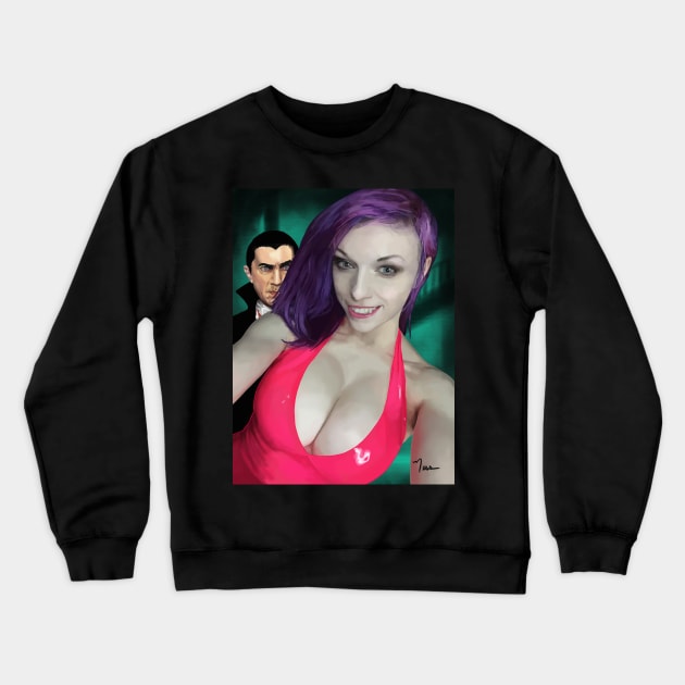 Vampire Selfie Crewneck Sweatshirt by NESSHEAD